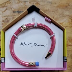 Betsey Johnson Pink and Gold Pencil Bracelet